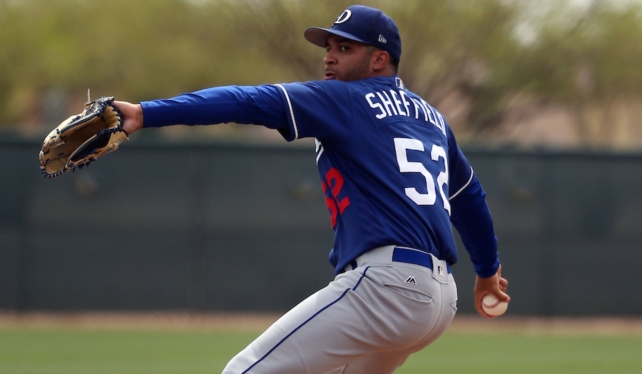 Jordan Sheffield - Los Angeles Dodgers 2017 spring training (Bill Mitchell)